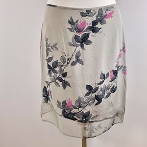 Vintage BCBGMaxAzaria Floral Silk Skirt Size 8